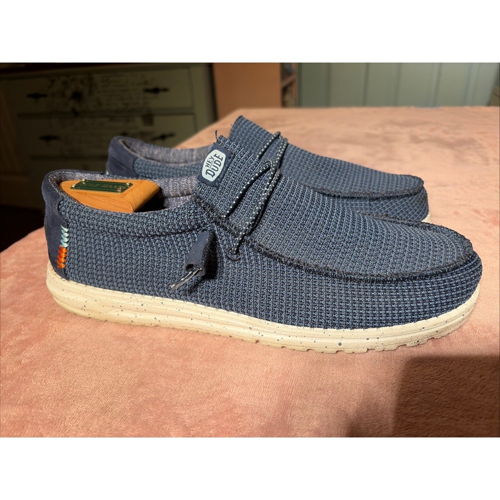 Hey Dude Men's Wally Sport Mesh Size 11. Navy Blue Slip In Shoes.